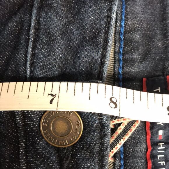 TOMMY HILFIGER Classic Boot Jeans Frayed Hem Womens Size 0 Wide Leg Flared Denim - Picture 10 of 12